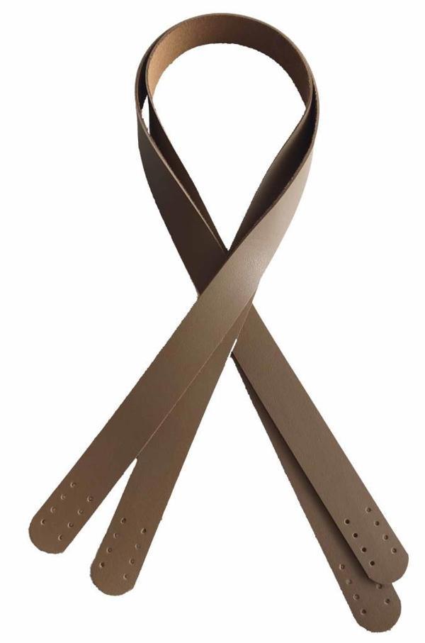 Angel Çanta Aksesuar 70X2.4 Cm, Tek Kat Suni Deri Vizon Renk Çift Sap - Image 1