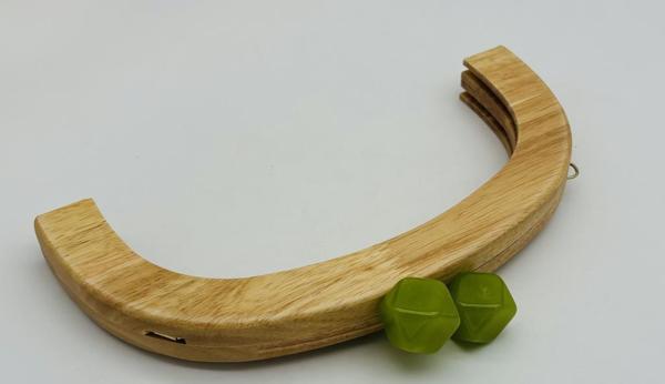 Angel Çanta Aksesuar 25 Cm Açık Renk  Oval Ahşap Burs Yeşil  Renk Toplu - Image 1