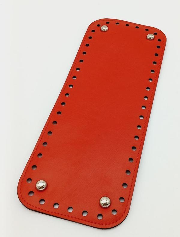 Angel Çanta Aksesuar Suni Deri Kırmızı Renk 30X12 cm Dikdörtgen Çanta Tabanı (Gümüş Aparatlı) - Image 1