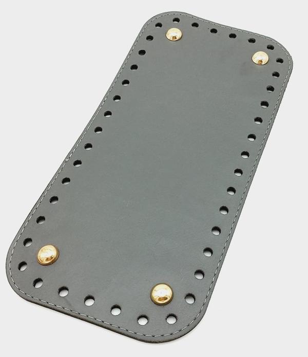 Angel Çanta Aksesuar Suni Deri Gri Renk 25X12 cm Dikdörtgen Çanta Tabanı (Light Gold Aparatlı) - Image 1