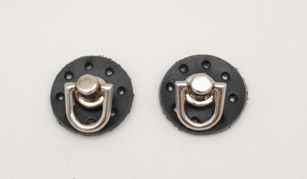 Angel Çanta Aksesuar Siyah Renk Gerçek Deri Çift Küp Askı Gümüş Metal - Image 1