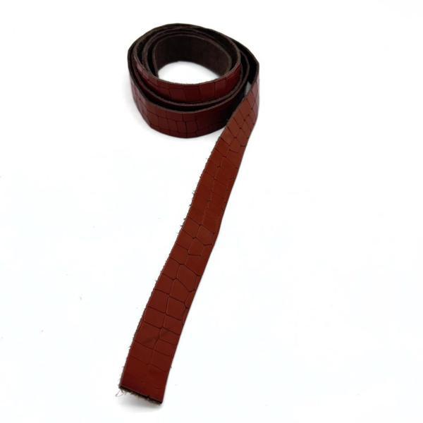 Angel Çanta Aksesuar Taba Renk Croco Desen Gerçek Deri 100x2 cm Şerit  Deri - Image 1