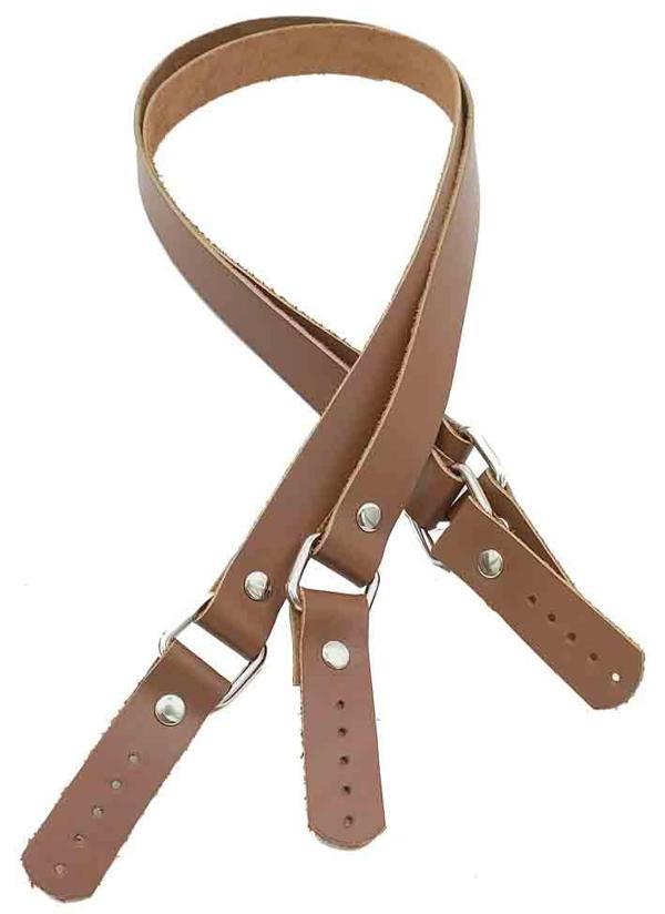 Angel Çanta Aksesuar Sütlü Kahve Renk Karedört Model Gerçek Deri Çanta Sapı (Gümüş Metal) - Image 1