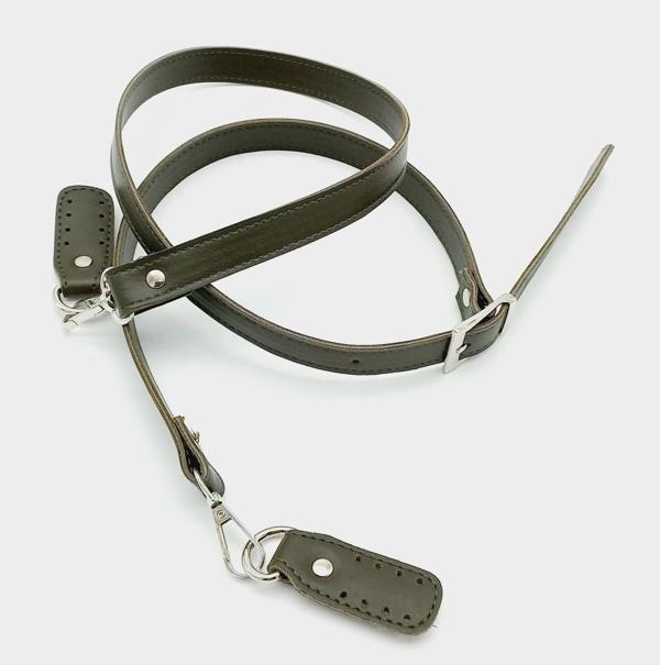 Angel Çanta Aksesuar 140X2 Cm Suni Deri Gümüş Tokalı Haki Renk Çanta Sapı - Image 1