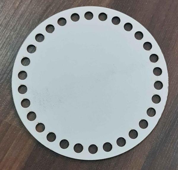 Angel Çanta Aksesuar Ahşap, Beyaz 15 Cm Çapında Plaka - Image 1