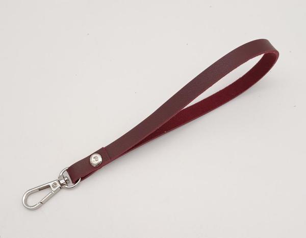 Angel Çanta Aksesuar İnce Tek Kat Suni Deri Bordo Renk Elcik Gümüş Metal - Image 1