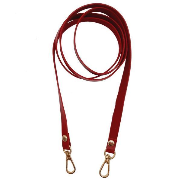 Angel Çanta Aksesuar Spagetti Model Dikişsiz Çanta Sapı Kırmızı Renk Light Gold Metal - Image 1