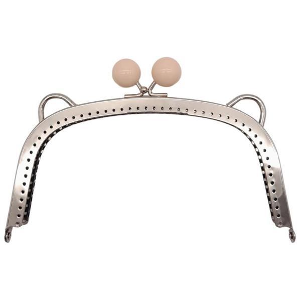 Angel Çanta Aksesuar 18.5 cm Pudra Renk Toplu Oval Çanta Klipsi Çanta Bursu Gümüş Metal - Image 1