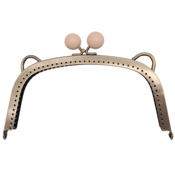Angel Çanta Aksesuar 18.5 cm Pudra Renk Toplu Oval Çanta Klipsi Çanta Bursu Antik Metal - Image 1