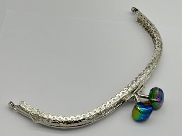 Angel Çanta Aksesuar 15.5 cm Gümüş Oval Cüzdan Çanta Klipsi Bursu Yanardöner Yeşil - Image 1