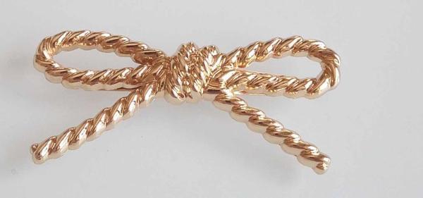 Angel Çanta Aksesuar Light Gold İnce Fiyonk Plaka Süs - Image 1