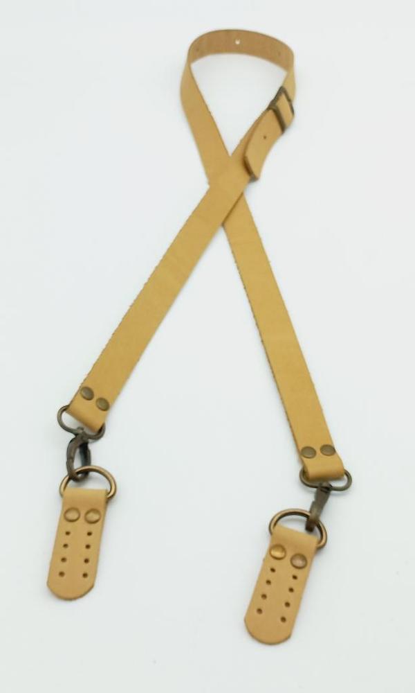 Angel Çanta Aksesuar Gerçek Deri Ayarlı Uzun Sap 2.3X130 Ham Doğal Renk Antik Metalli - Image 1