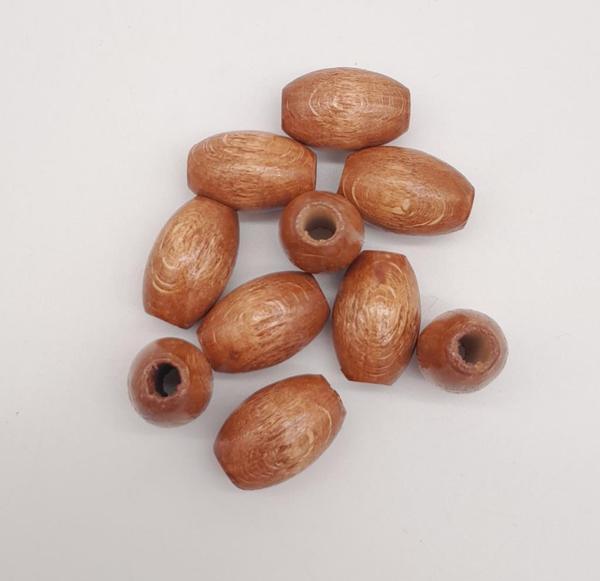 Angel Çanta Aksesuar 17 mm Ahşap Oval Boncuk Taba Renk 10 Adet - Image 1