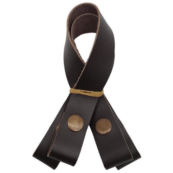 Angel Çanta Aksesuar 30 cm Gerçek Deri Koyu Kahverengi Çıtçıtlı Sap Antik Metalli - Image 1