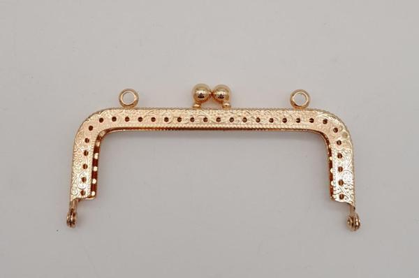 Angel Çanta Aksesuar 10.5 cm Dikdörtgen Çanta Klipsi Çanta Bursu Light Gold Metal - Image 1