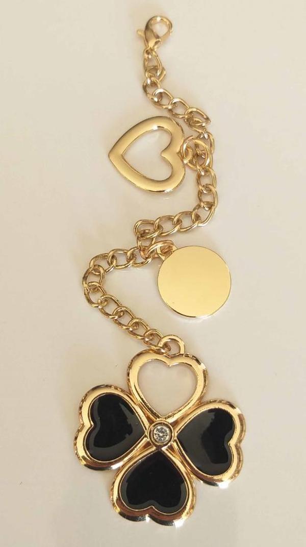 Angel Çanta Aksesuar Light Gold Sarkaç Süs Yonca Kalp Daire - Image 1