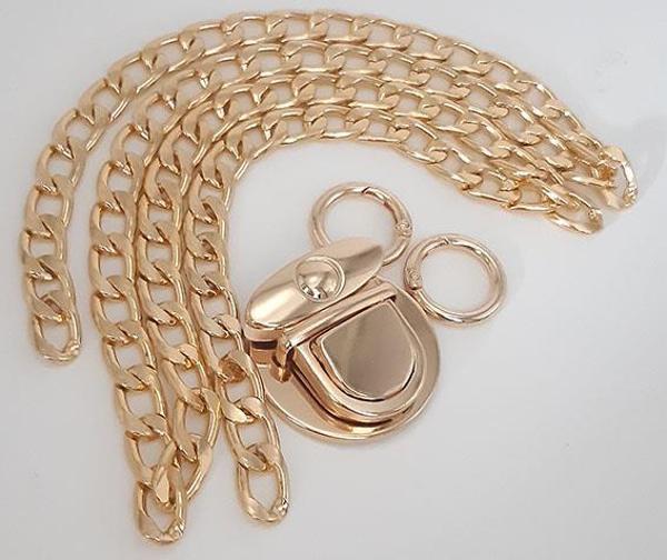 Angel Çanta Aksesuar Light Gold Renk Orta Kalınlık Zincir Set No:5 - Image 1