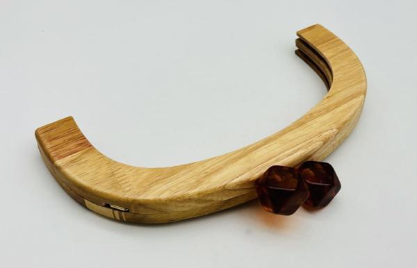 Angel Çanta Aksesuar 25 Cm Açık Renk  Oval Ahşap Burs Kehribar  Renk Toplu - Image 1