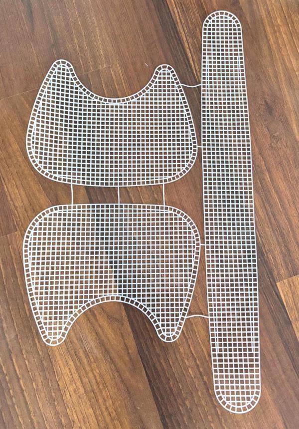 Angel Çanta Aksesuar İkili Kedi Model  Beyaz Plastik Kanvas - Image 1