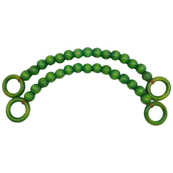 Angel Çanta Aksesuar 20 mm Ahşap Boncuklu 37 cm Yeşil Renk Çanta Sapı - Image 1