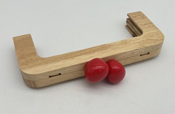 Angel Çanta Aksesuar 20 Cm  Oval  Kırmızı Toplu Ahşap Burs - Image 1