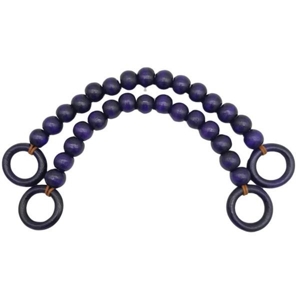 Angel Çanta Aksesuar 20 mm Ahşap Boncuklu 37 cm Mor Renk Çanta Sapı - Image 1