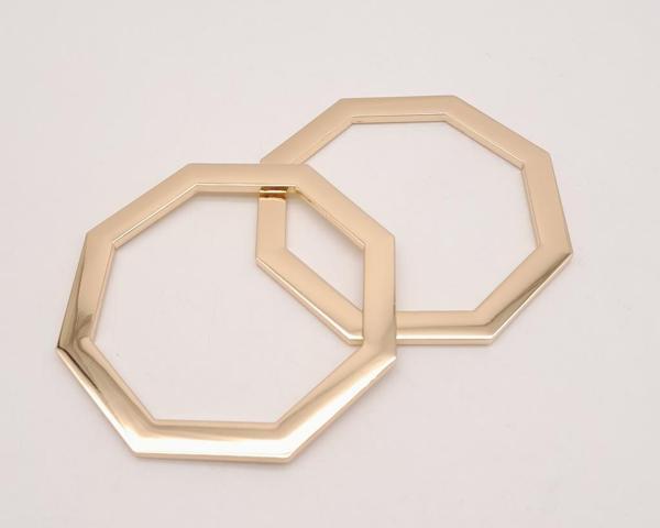 Angel Çanta Aksesuar 10 cm Sekizgen Light Gold Metal Çanta Sapı - Image 1