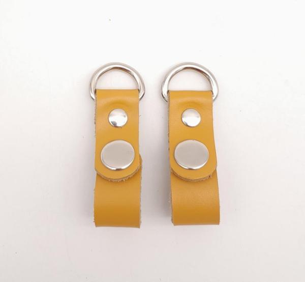 Angel Çanta Aksesuar Hardal Gerçek Deri Çıtçıtlı Sapucu Böce Gümüş Metalli - Image 1