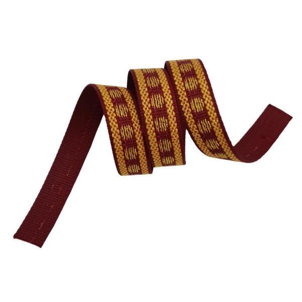 Angel Çanta Aksesuar 3 cm Polyester Kolon Bordo Gold Simli 1 Metre - Image 1