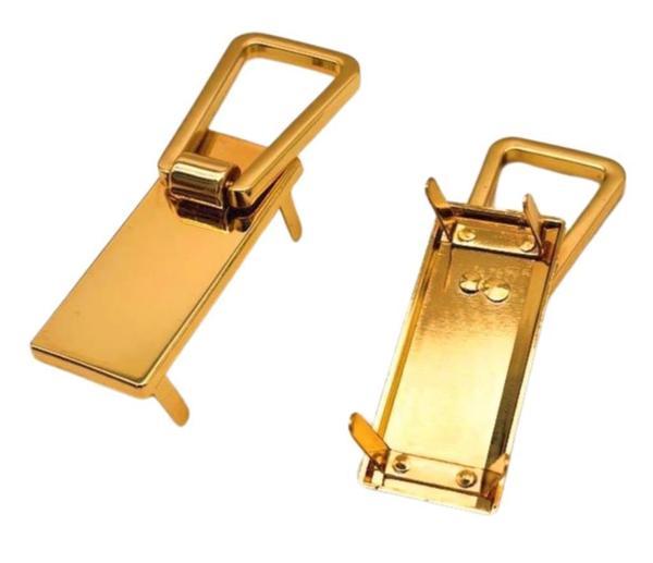 Angel Çanta Aksesuar Light Gold Renk Dikdörtgen Model  Kulpluk 2 Adet - Image 1