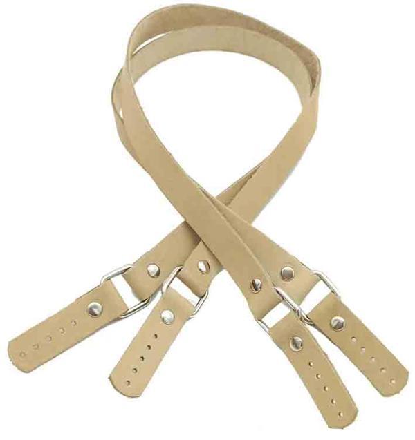 Angel Çanta Aksesuar Ham (Doğal) Renk Karedört Model Gerçek Deri Çanta Sapı (Gümüş Metal) - Image 1