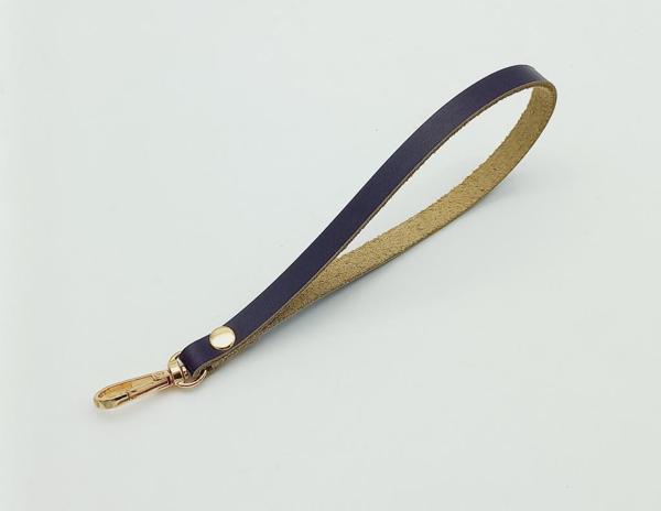 Angel Çanta Aksesuar Gerçek Deri Mor Renk Elcik Light Gold Metalli - Image 1