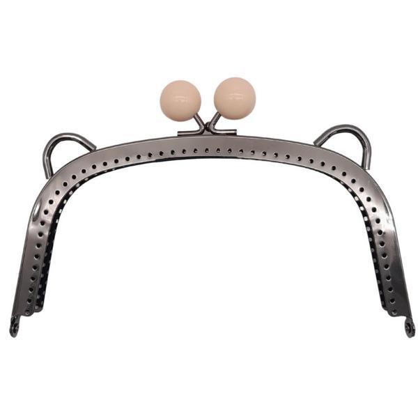 Angel Çanta Aksesuar 18.5 cm Pudra Renk Toplu Oval Çanta Klipsi Çanta Bursu Füme Metal - Image 1