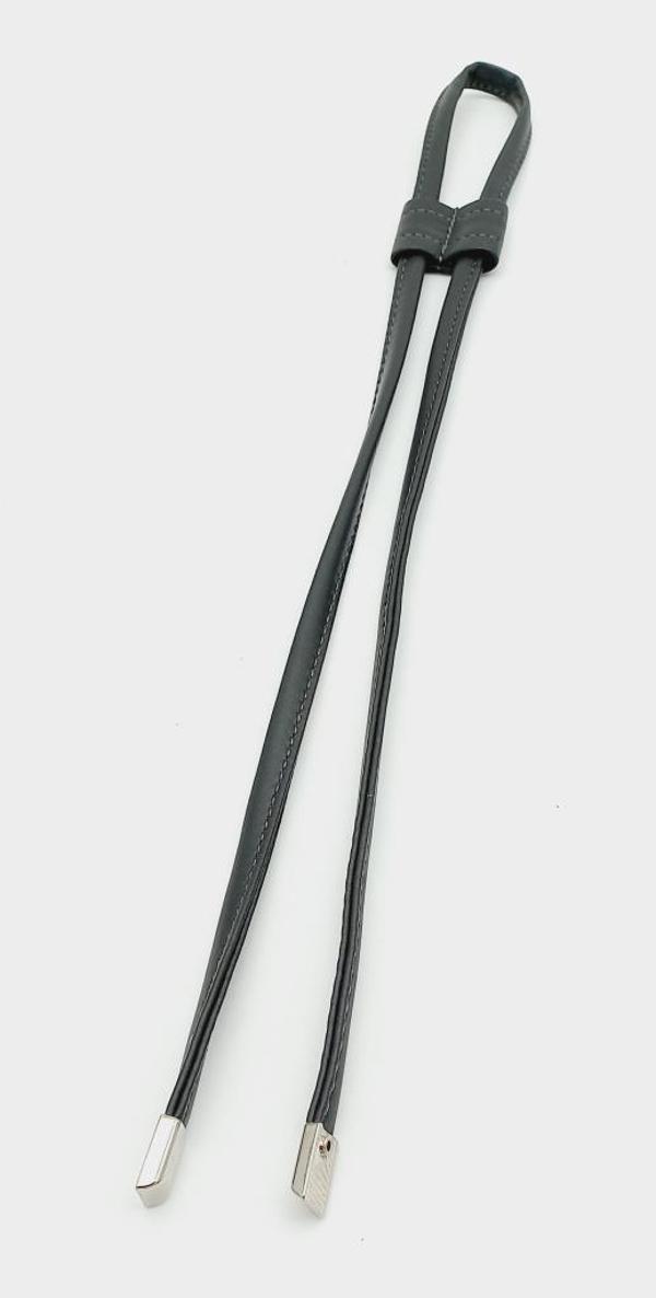 Angel Çanta Aksesuar Gri Suni Deri Dikişli Büzgü Gümüş Metalli - Image 1