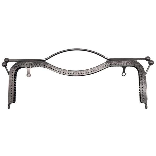 Angel Çanta Aksesuar 27 cm Üstten Tutmalı Çanta Klipsi Çanta Bursu Füme Metal - Image 1