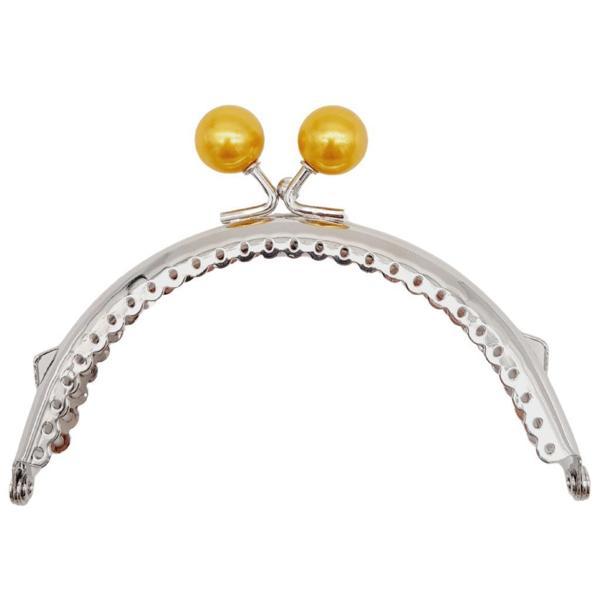 Angel Çanta Aksesuar 10.5 cm Gümüş Metal Hardal Toplu Oval Cüzdan Klipsi Çanta Bursu Model 2 - Image 1