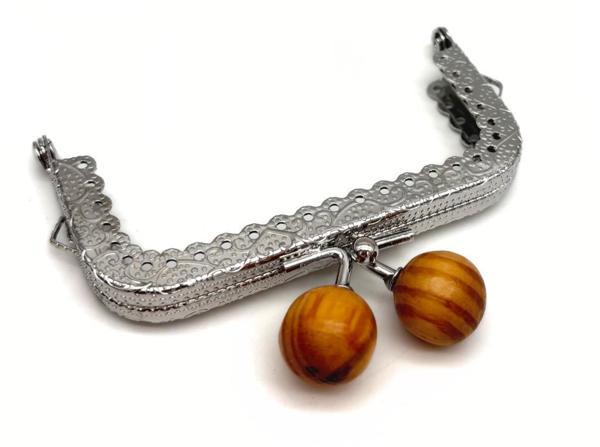 Angel Çanta Aksesuar 8.5  Cm Gümüş Renk Ahşap Toplu Cüzdan Klipsi, Cüzdan Bursu - Image 1