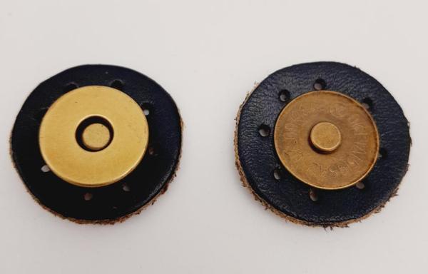 Angel Çanta Aksesuar Gerçek Derili Mıknatıslı Çıtçıt Lacivert Antik Metalli - Image 1