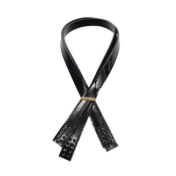Angel Çanta Aksesuar Rugan Deri 80x2 cm Dikişli Çift Çanta Sapı Siyah Renk - Image 1