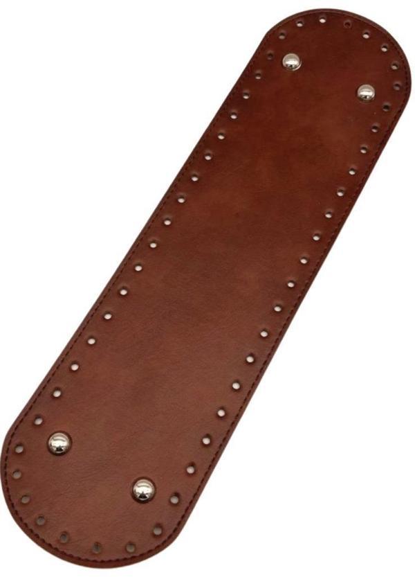 Angel Çanta Aksesuar Suni Deri 37x10 cm Oval Çanta Tabanı Taba Renk Gümüş  Aparatlı - Image 1