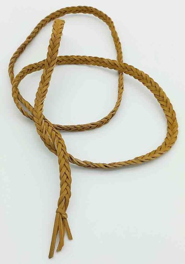 Angel Çanta Aksesuar Hardal Renk Gerçek Deri 12 Mm Şerit Örgü Deri İp - Image 1