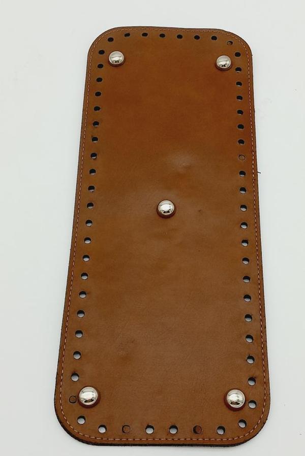 Angel Çanta Aksesuar Suni Deri Taba Renk 30X12 cm Dikdörtgen Çanta Tabanı (Gümüş Aparatlı) - Image 1
