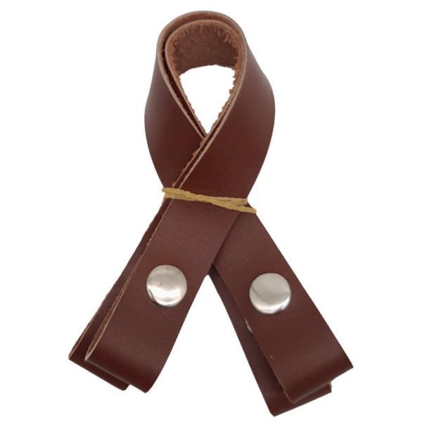 Angel Çanta Aksesuar 30 cm Gerçek Deri Kızıl Kahve Renk Çıtçıtlı Sap Gümüş Metalli - Image 1