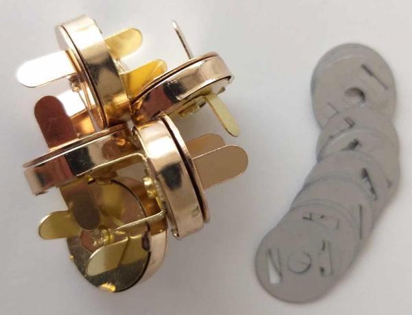 Angel Çanta Aksesuar Örgü Çantaya Mıknatıslı Çıtçıt Light Gold 5Li Paket - Image 1