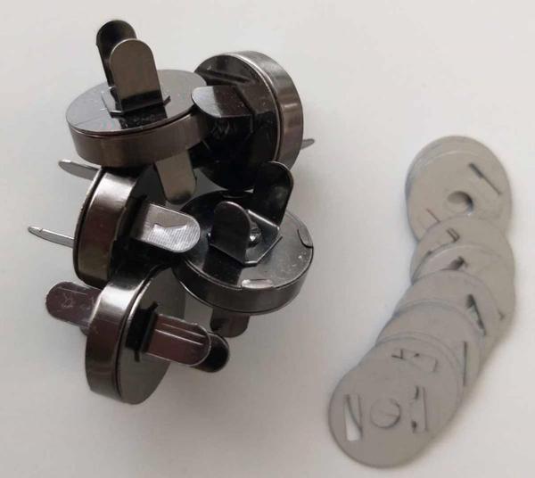 Angel Çanta Aksesuar Örgü Çantaya Mıknatıslı Çıtçıt Füme Renk 5Li Paket - Image 1