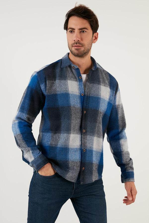 Buratti Regular Fit Ekose Desenli Pamuklu Oduncu Erkek Gömlek 5896602 SAKS - Image 1