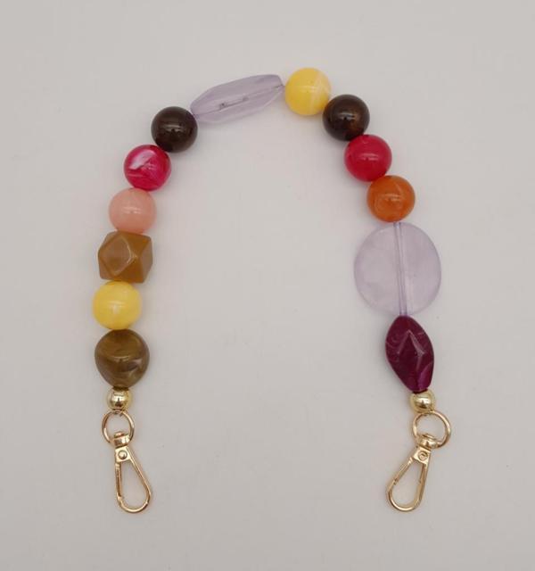 Angel Çanta Aksesuar 39 cm Kancalı Renkli Akrilik Zincir Light Gold Metalli - Image 1