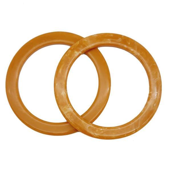 Angel Çanta Aksesuar 15cm Yuvarlak Akrilik Hardal Sarı Mermer Desen Çanta Sapı - Image 1