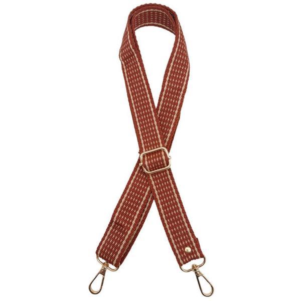 Angel Çanta Aksesuar 120x3 cm Polyester Kolon Çanta Sapı Taba Renk Bej Şeritli Light Gold Metalli - Image 1