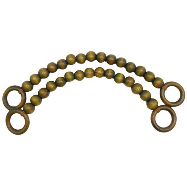 Angel Çanta Aksesuar 20 mm Ahşap Boncuklu 37 cm Zeytin Yeşili Renk Çanta Sapı - Image 1